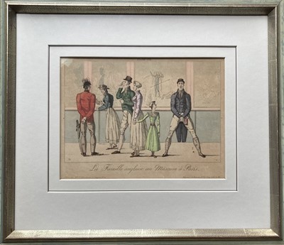 Lot 230 - An 1814 French caricature print "La famille Anglaise au Museum à Paris" satirising English visitors to the Louvre