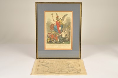 Lot 245 - An Allegorical Print of "Britannia Crowned by Victory Trampling Upon the Chains of France"