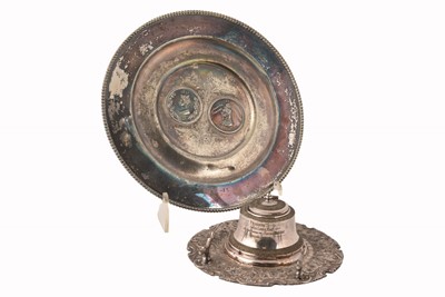 Lot 257 - A Victorian Silver Plated Diamond Jubilee Inkwell by JD & S