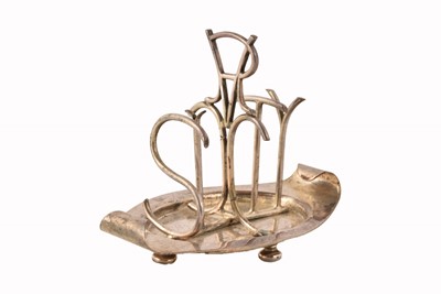 Lot 260 - A Victorian Plated Queen Victoria Diamond Jubilee Toast Rack