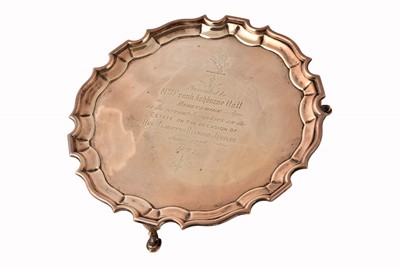 Lot 277 - A Victorian Silver Diamond Jubilee Presentation Tray by Charles Boyton