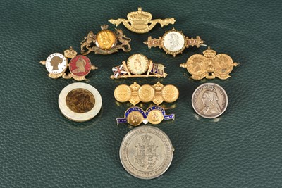 Lot 295 - Eleven Queen Victoria Diamond Jubilee Pin Brooches