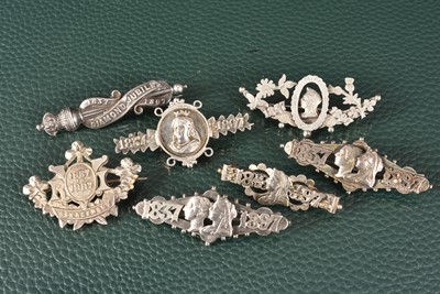 Lot 301 - Six Victorian Silver Diamond Jubilee Commemorative Brooches