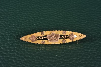 Lot 305 - A Victorian 9ct Gold Queen Victoria Diamond Jubilee Pin Brooch
