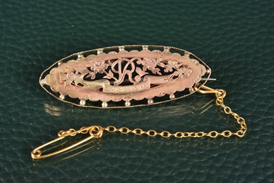 Lot 306 - A Victorian 9ct Gold Queen Victoria Diamond Jubilee Pin Brooch