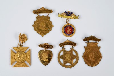 Lot 313 - Four Queen Victoria Diamond Jubilee Souvenir Medallions by Schwaab Stamp & Seal Co