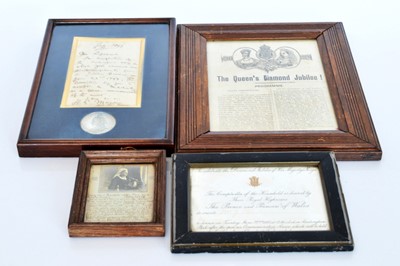 Lot 377 - A framed and glazed Queen Victoria Diamond Jubilee Programme