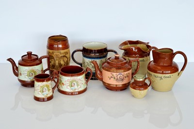 Lot 398 - An assortment of stoneware jugs and other items