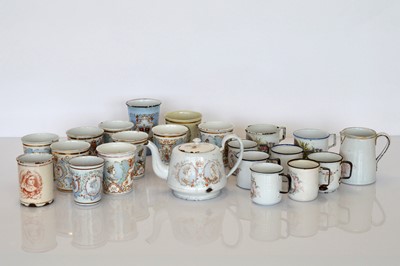 Lot 417 - A collection of vintage enamel commemorative items