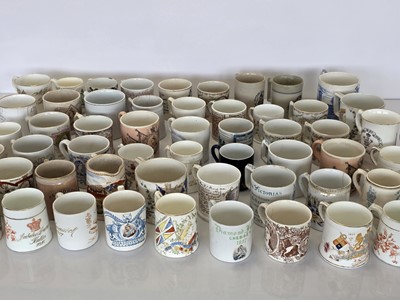 Lot 420 - A collection of 50+ Diamond Jubilee Commemorative cups and mugs