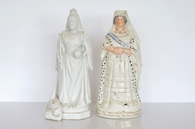 Lot 431 - A large Parian figure of Queen Victoria by Geflowski