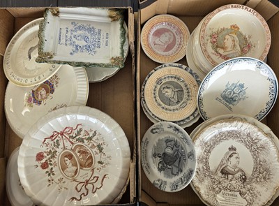 Lot 441 - A large collection of stoneware commemorative plates