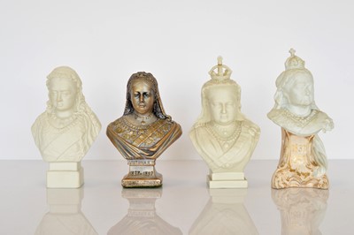 Lot 445 - Three ceramic busts of Queen Victoria
