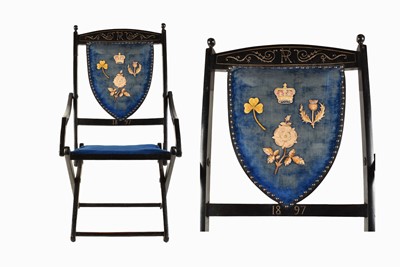 Lot 462 - A Diamond Jubilee Commemorative Folding Steamer Chair
