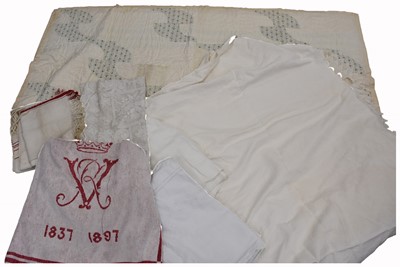 Lot 471 - A collection of Queen Victoria Diamond Jubilee Linen and Lace