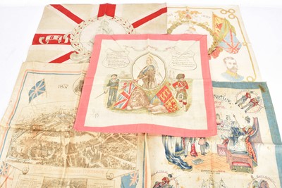 Lot 483 - Five Commemorative silk handkerchiefs for Queen Victoria's Diamond Jubilee