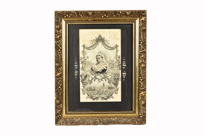 Lot 510 - A French Black and White Souvenir Silk