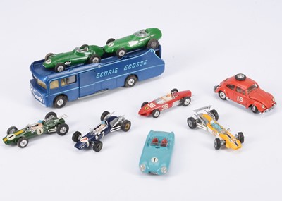 Lot 42 - Corgi Toys Racing Car Transporter & Cars
