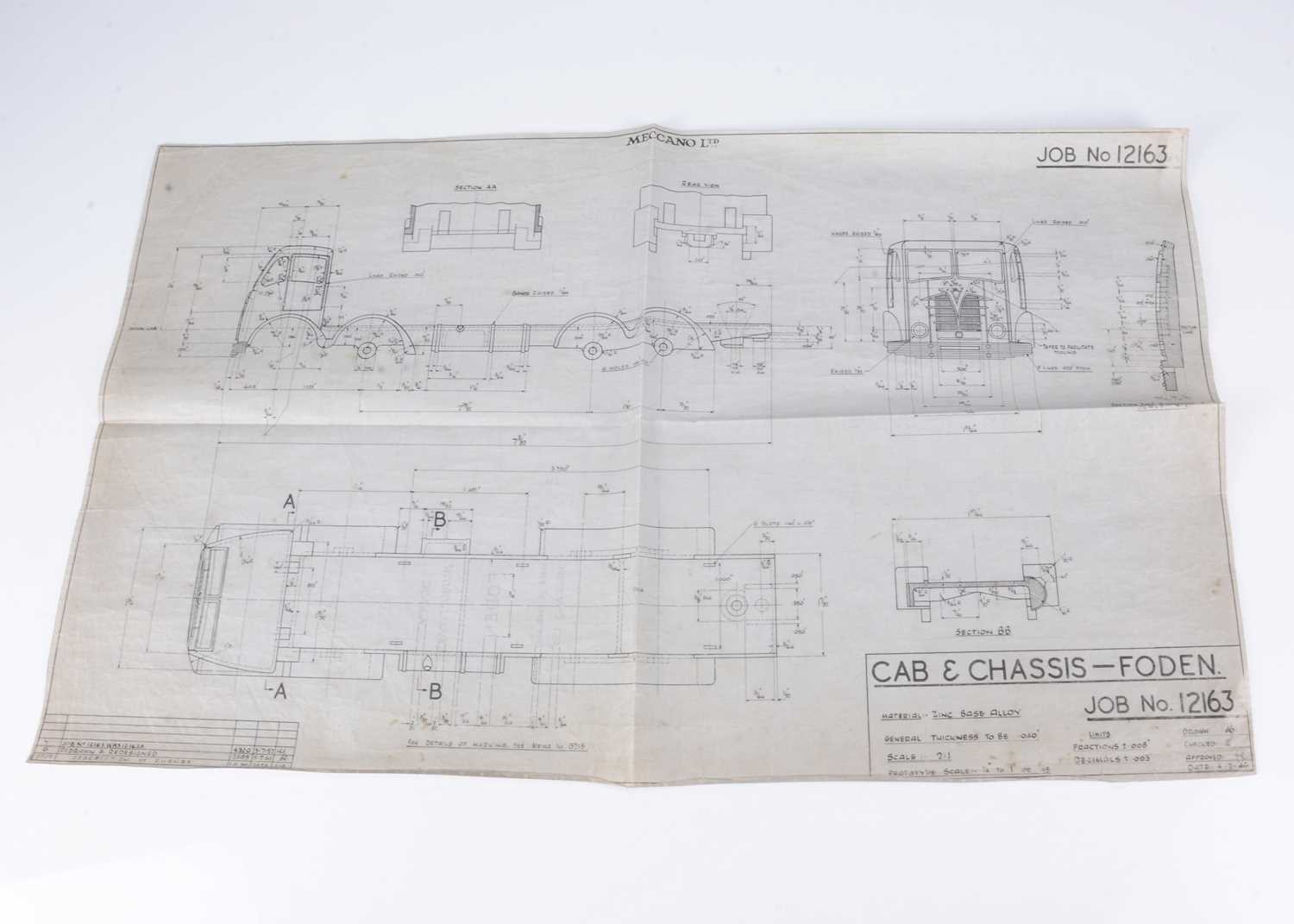 Lot 169 - Original Meccano Ltd. Dinky Toys Foden Factory Drawings