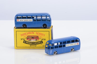 Lot 188 - Two scarce variants of the Matchbox Lesney 58a BEA Airport Coach Model