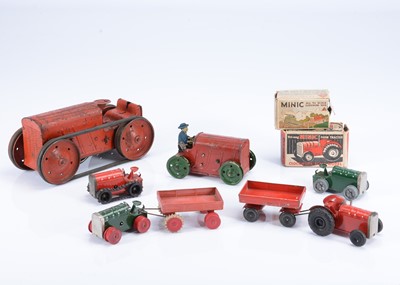 Lot 245 - Tri-ang Minic Tinplate Clockwork Tractors