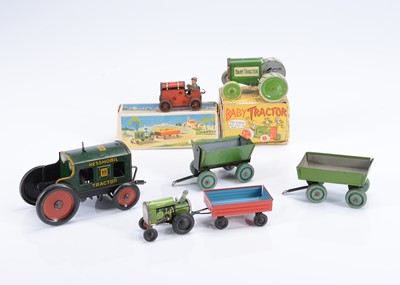 Lot 246 - German & American Tinplate Clockwork Tractors