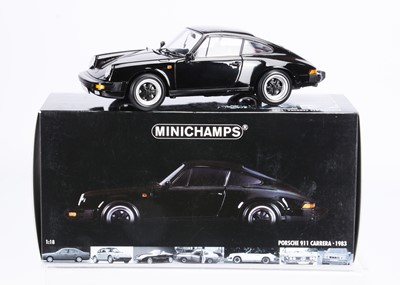 Lot 254 - A Minichamps 1:18 Scale Porsche 911 Carrera Coupe 1983 (Black)