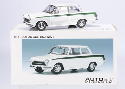 Lot 268 - AUTOart Millennium Series 1:18 Scale Lotus Cortina MK I (White)