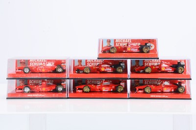Lot 297 - Minichamps 1:43 Scale Formula 1 Michael Schumacher Collection Ferrari Models