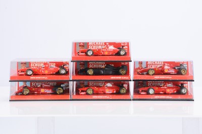 Lot 299 - Minichamps 1:43 Scale Formula 1 Michael Schumacher Collection Ferrari Models