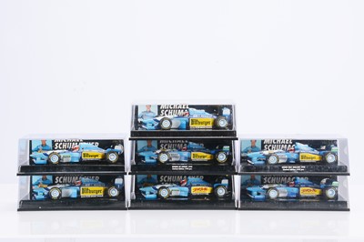 Lot 300 - Minichamps 1:43 Scale Formula 1 Michael Schumacher Collection Benetton Renault Models