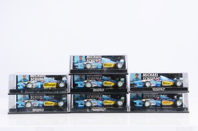 Lot 301 - Minichamps 1:43 Scale Formula 1 Michael Schumacher Collection Benetton Renault Models