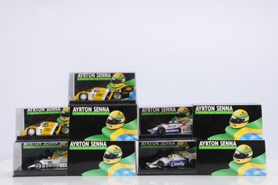 Lot 324 - LANG (Minichamps) 1:43 Scale Ayrton Senna Racing Car Collection