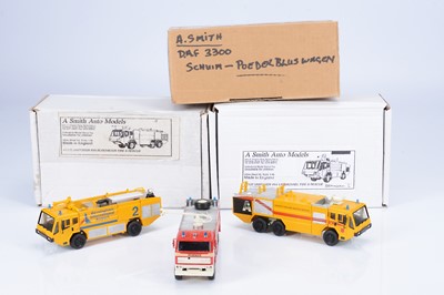 Lot 379 - A. Smith Auto Models (ASAM) 1:48 Scale White Metal Fire Tenders