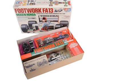 Lot 390 - A Tamiya 1:10 Scale Footwork FA13 Mugen Honda R/C F1 Car Kit No.58114