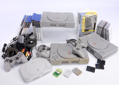 Lot 467 - Sony PlayStation PS1 & PS2 Consoles, Accessories & Games