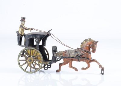 Lot 487 - A Cast Iron Pratt & Letchworth Pull-Along Hansom Cab Toy