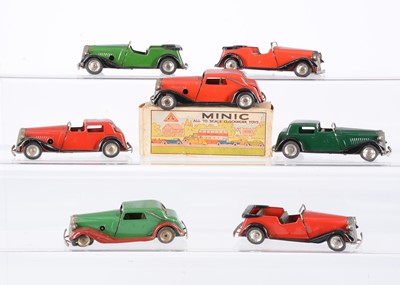 Lot 495 - Tri-ang Minic Tinplate Clockwork Post-War Vauxhalls