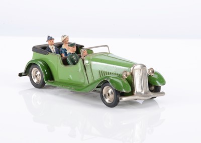 Lot 497 - A Tri-ang Minic Tinplate Clockwork 34M Pre-War Tourer With Passengers