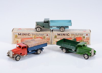 Lot 504 - Tri-ang Minic Tinplate Clockwork Post-War Standard Type Lorries