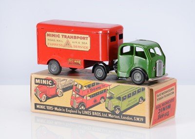 Lot 514 - A Tri-ang Minic Tinplate Clockwork 30M Post-War Articulated Pantechnicon