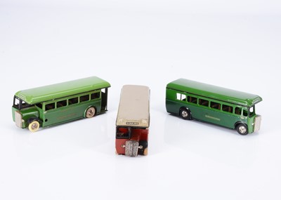 Lot 524 - Tri-ang Minic Tinplate Clockwork Single Decker Buses