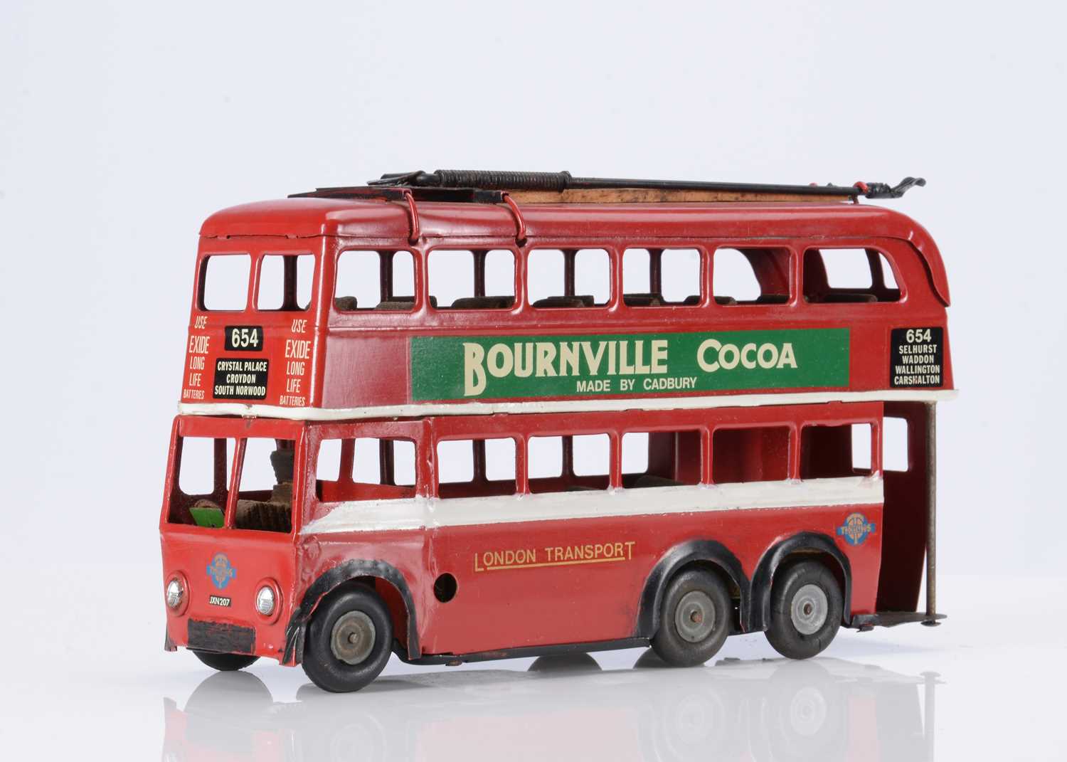Lot 526 - A Tri-ang Minic Tinplate Clockwork 77M Trolleybus