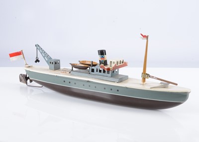 Lot 547 - An Arnold Tinplate Clockwork Cargo Ship/Freighter #2010