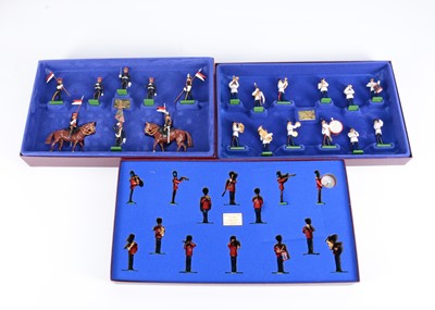 Lot 608 - Britains Limited Edition sets comprising 00260 Band of the Corps of Royal Engineers, 5294 Anglian Regiment, 5392 9th/12th Lancers