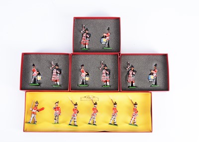 Lot 628 - Britains Special Collectors Edition boxed sets of King's Own Scottish Borderers comprising 2pce set 00129 Pipes and Drums (4)