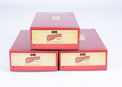 Lot 662 - W.Britain History of the British Army Redcoats series of individually boxed 17th Lancers mounted figures comprising 44031 Officer, 2 X 44043 Trooper