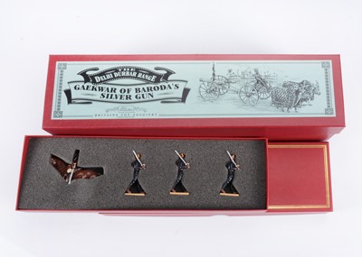 Lot 673 - W.Britains Delhi Durbar Range boxed sets 00141 Gaekwar of Baroda's Silver Gun, with set 00142 Mounted Officer and Crew