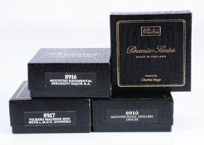 Lot 677 - W.Britain Premier Series of boxed sets comprising 8910 Mounted Royal Artillery Officer, 8916 Mounted Regimental Sergeant Major R.A.