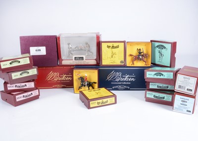 Lot 678 - W.Britains series of boxed British Army figures comprising set 10027 Modern British Army Stretcher Bearer Set, Iraq, 2007, 40359 16th Lancer
